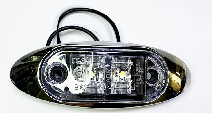 Chrome Oval Truck Side Marker Light