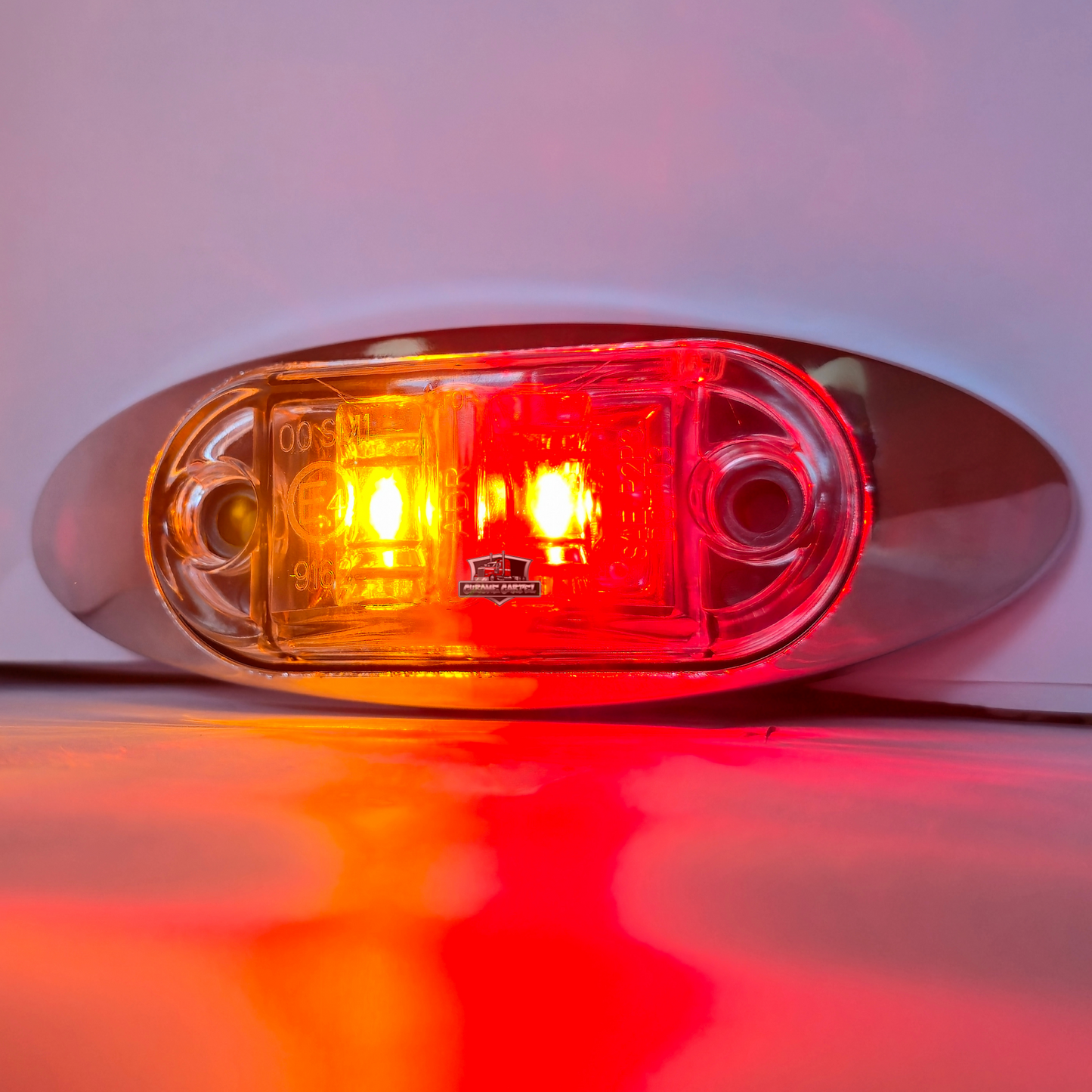 Chrome Oval Truck Side Marker Light