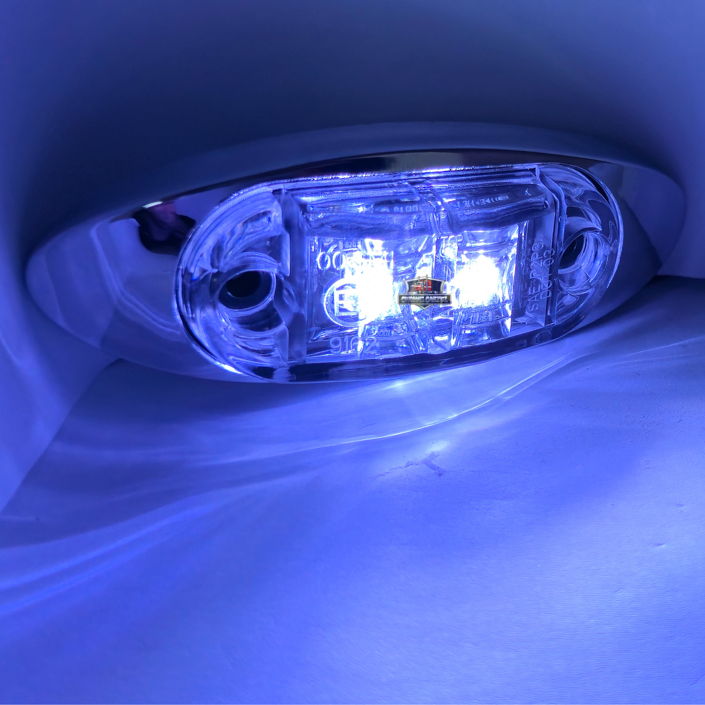 Chrome Oval Truck Side Marker Light