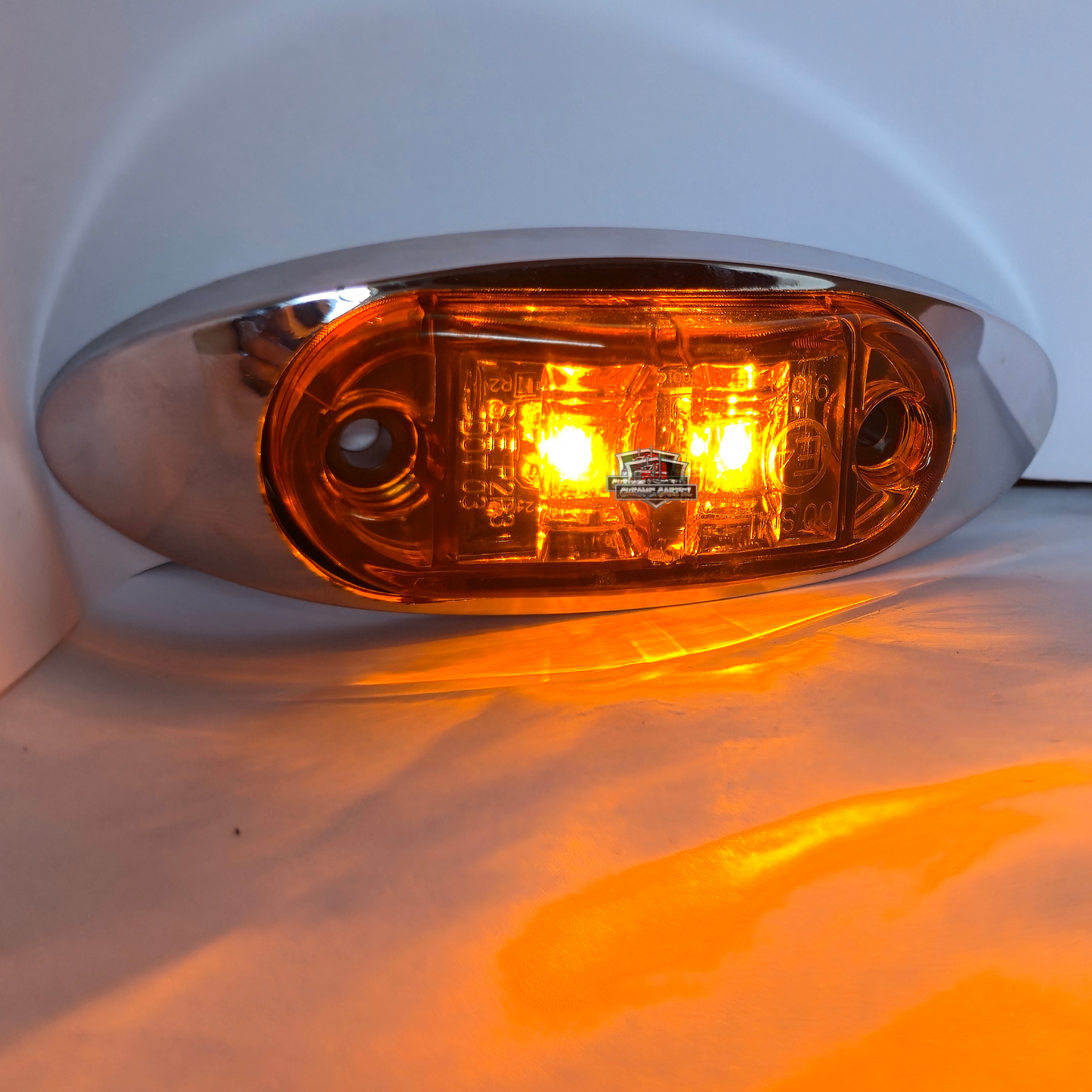 Chrome Oval Truck Side Marker Light