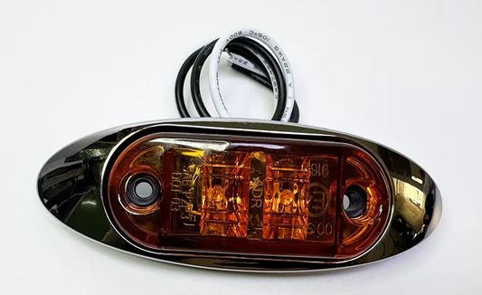 Chrome Oval Truck Side Marker Light