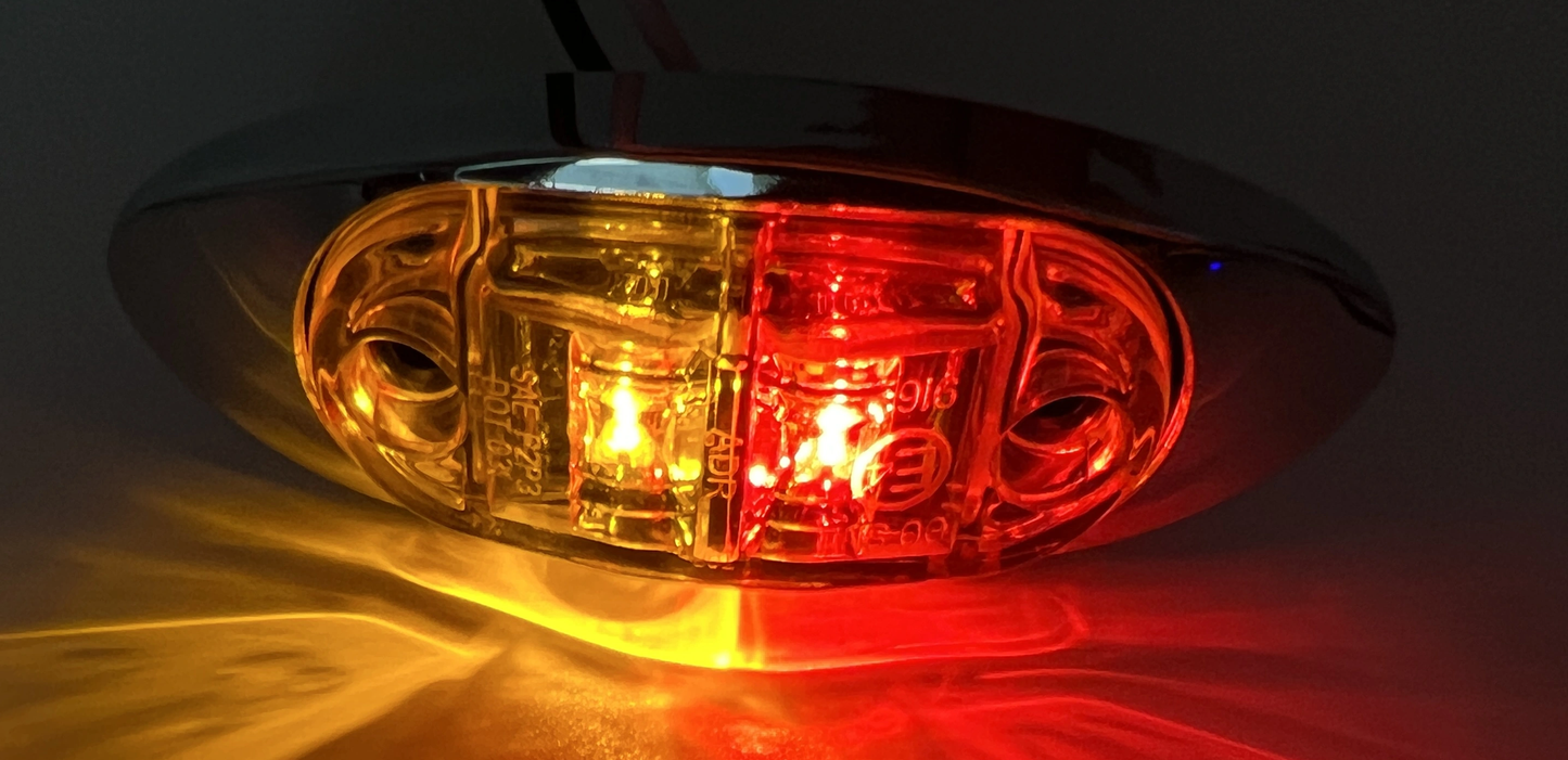 Chrome Oval Truck Side Marker Light